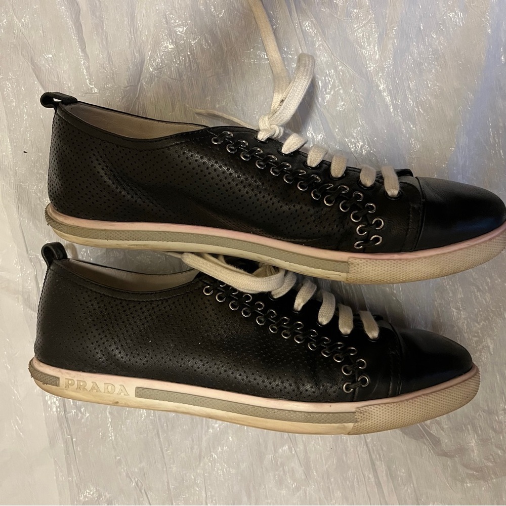 Prada Black and White Women's Sneakers - Picture 13 of 15